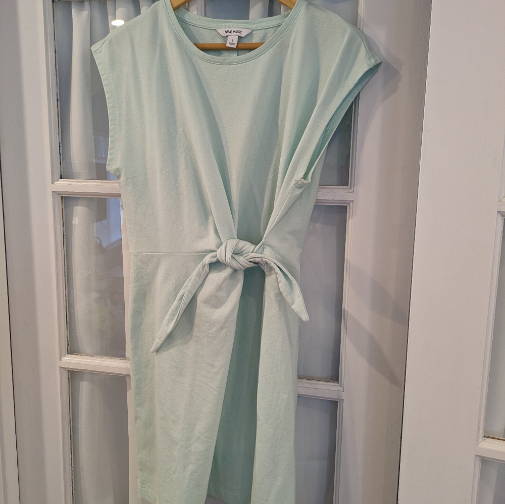 Nine West front tie faux-wrap dress - Mint, Large